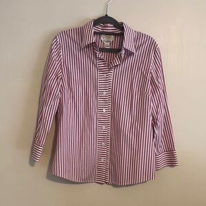 Talbots Red and White Striped Shirt